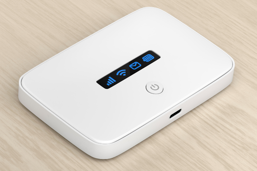 Wi-Fi hotspot, points to place a hold on digital access from home at the Main Library.
