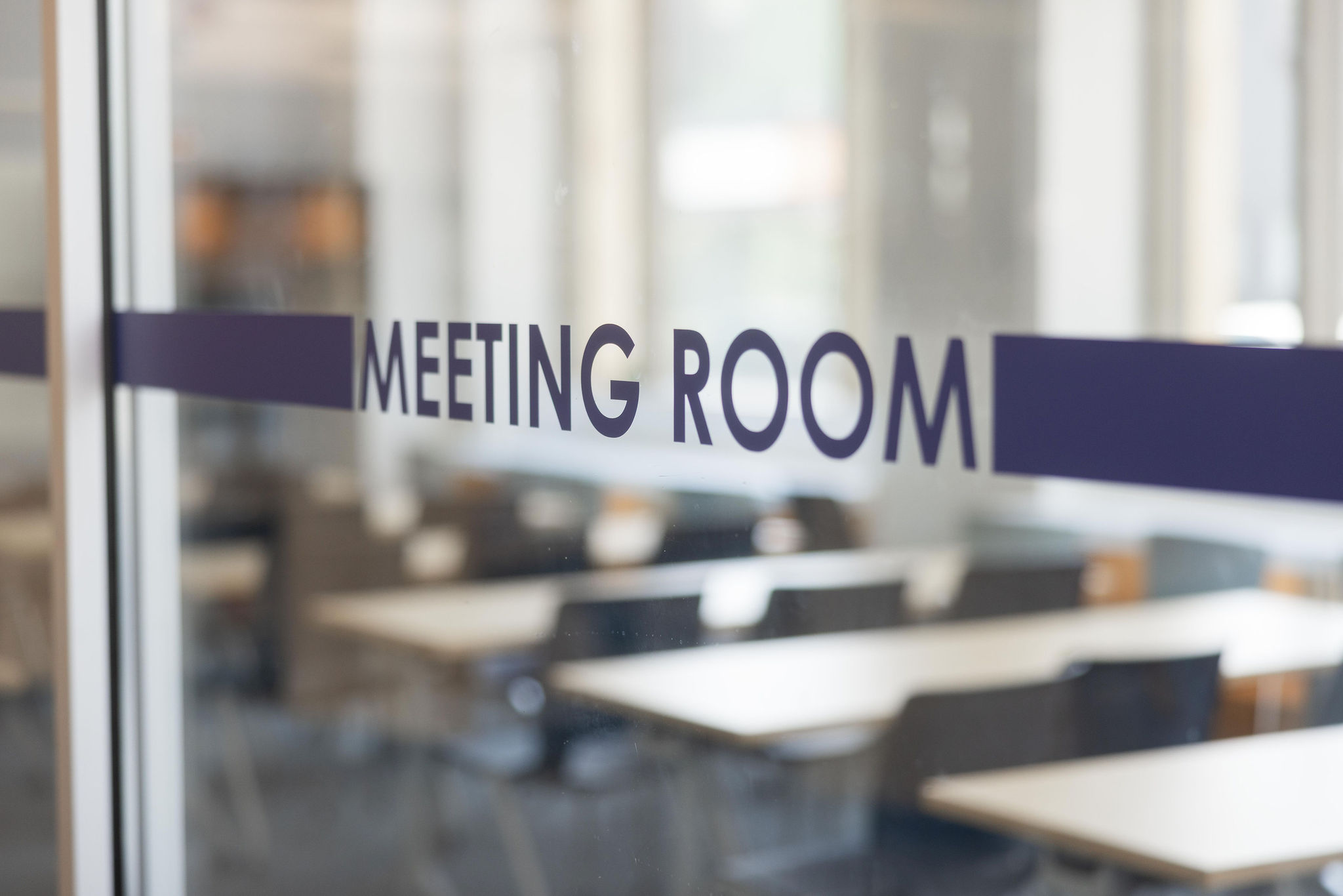Picture of first floor meeting room, points to meeting rooms page.