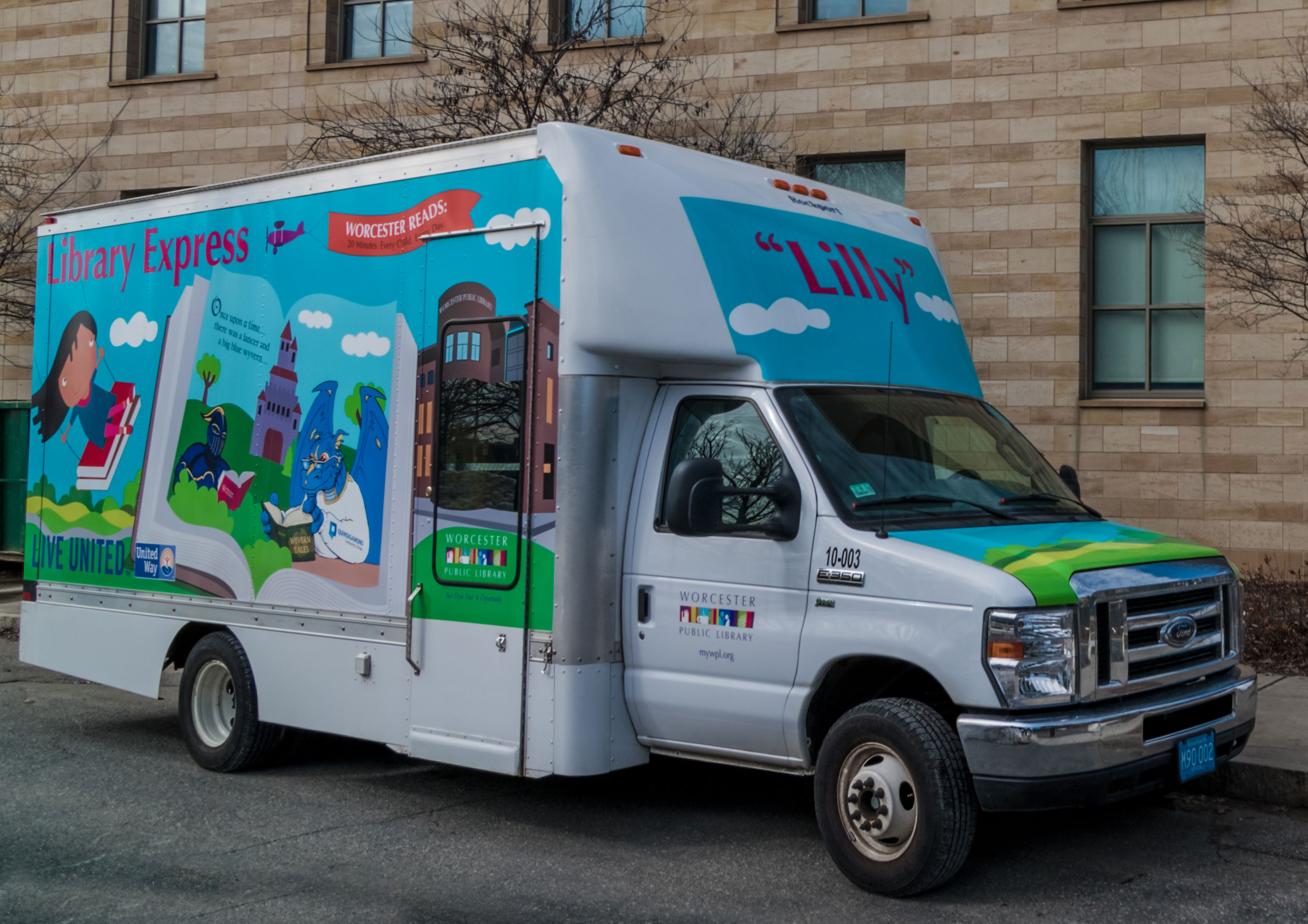 Lilly Bookmobile, points to Lilly schedule.